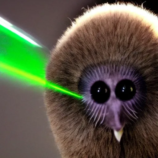 Image similar to new zealand animal kiwi shooting lasers out of its eyes