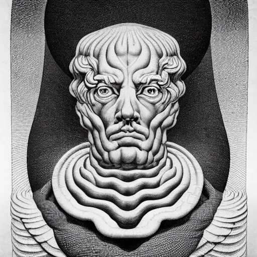 Image similar to grainy spray effect super conceptual post - mortem monumental portrait made by escher and william blake, highly conceptual figurative art, intricate detailed illustration, illustration sharp geometrical detail, vector sharp graphic, controversial, manga 1 9 9 0