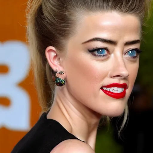 Prompt: a gourd shaped to look like amber heard face hybrid intercross