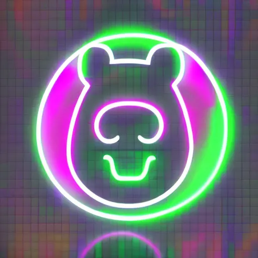 Image similar to cyberpunk hamster made of glowing rainbow neon lights, 8 k, hd, logo