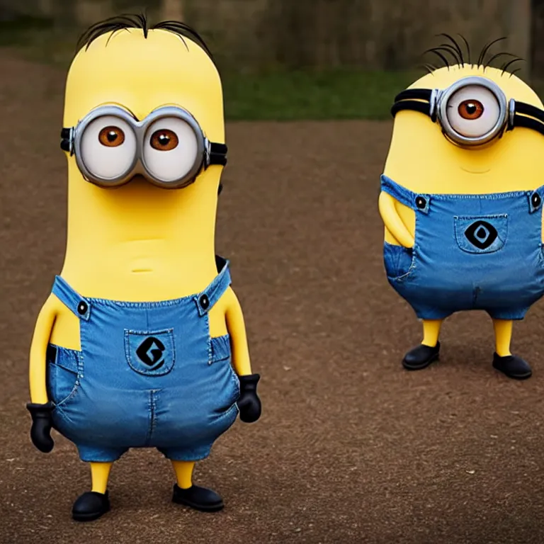 Prompt: photo of an anorexic minion
