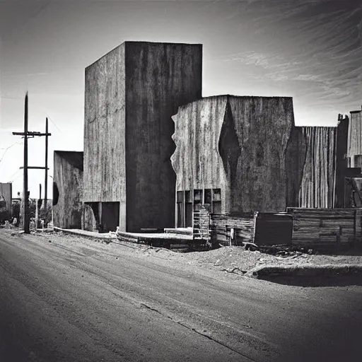 Prompt: “brutalist Wild West town”