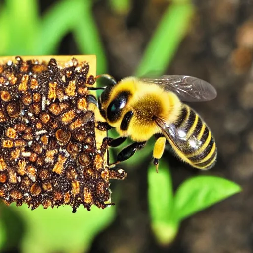 Prompt: it may be fungus below but its bees above