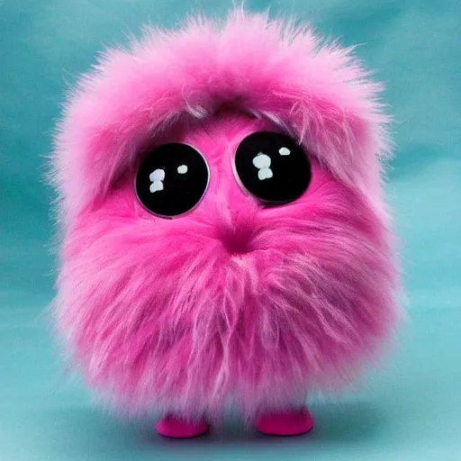 Prompt: cute pink fluffball monster, high detail