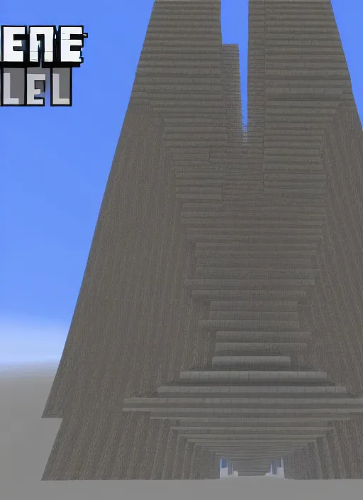 Image similar to the world trade center built in minecraft