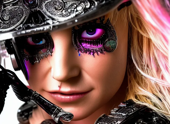 Image similar to super macro of britney spears. fantasy horror cyberpunk style. highly detailed 8 k. intricate. nikon d 8 5 0 3 0 0 mm. award winning photography.