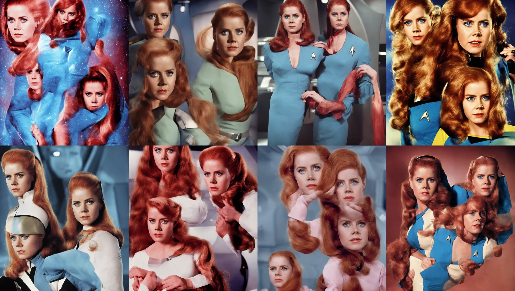 Prompt: portrait of amy adams in star trek : the next generation, 1 9 6 0 s technicolor