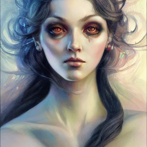 Prompt: a portrait in the style of anna dittmann and donato giancola and charles dulac.