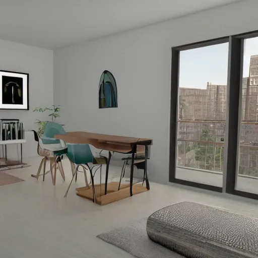 Image similar to 1 9 7 0 s apartment, photorealistic