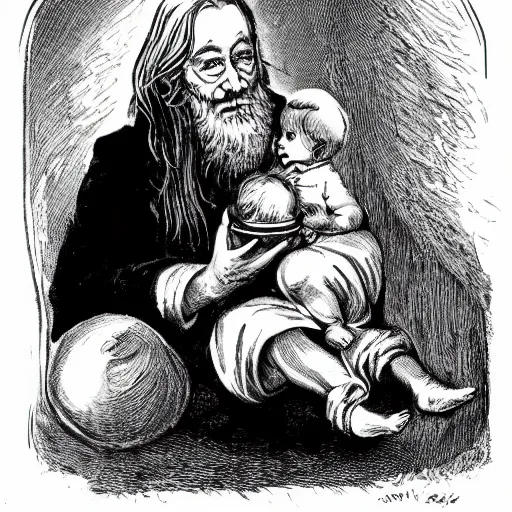 Image similar to dumbledore eating a baby