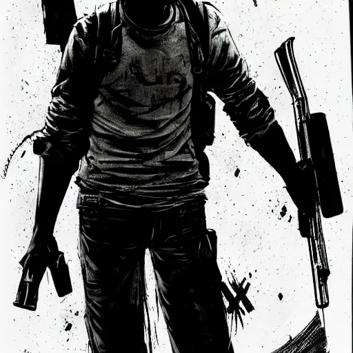 Image similar to joel from the last of us drawn by ben templesmith