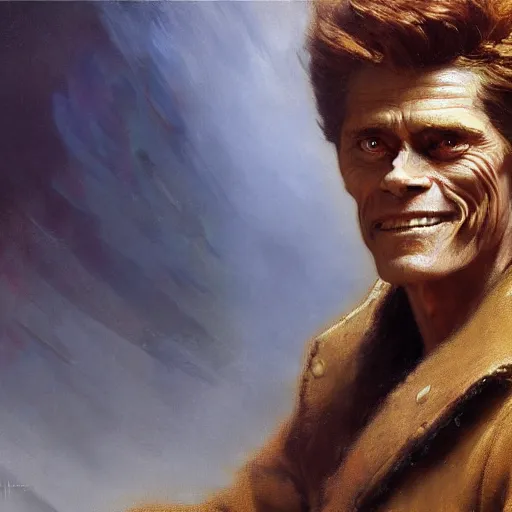 Prompt: willem dafoe as a wizard, highly detailed painting by gaston bussiere, craig mullins, j. c. leyendecker, 8 k