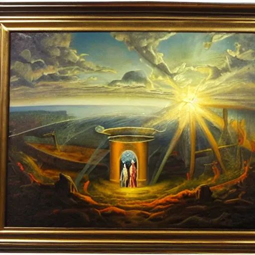 Prompt: Oil on Canvas rendition of the well of eternity