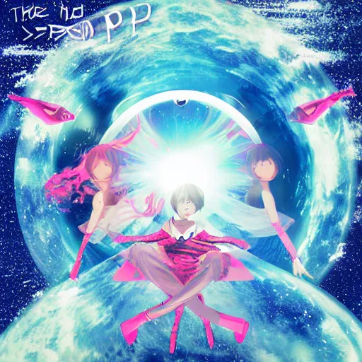 Prompt: the end of space, j - pop album cover art by minami