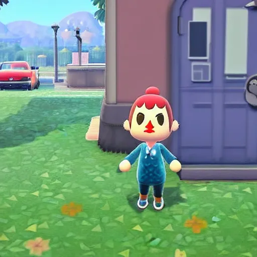 Prompt: Animal Crossing characters in GTA V