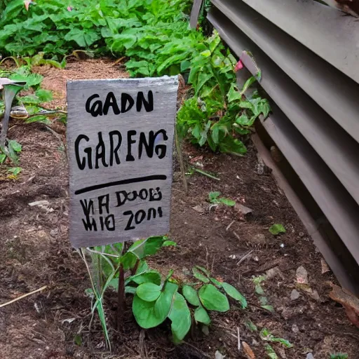 Image similar to a sign that indicates that garden work is happening in the zone