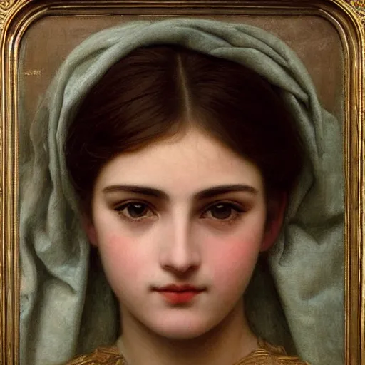 Image similar to beautiful painting by godward, john william of a stunning, beautiful, young kurdish princess, portrait, elegant, incredibly intricate, romanticism, stunning eyes, slender body, wearing beautiful jewelry, award winning art