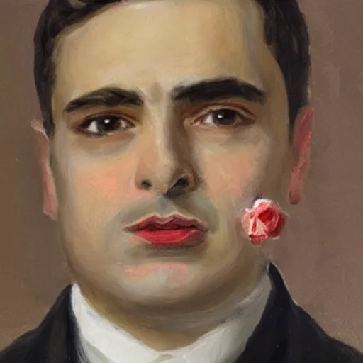 Image similar to victorian painting of ben shapiro