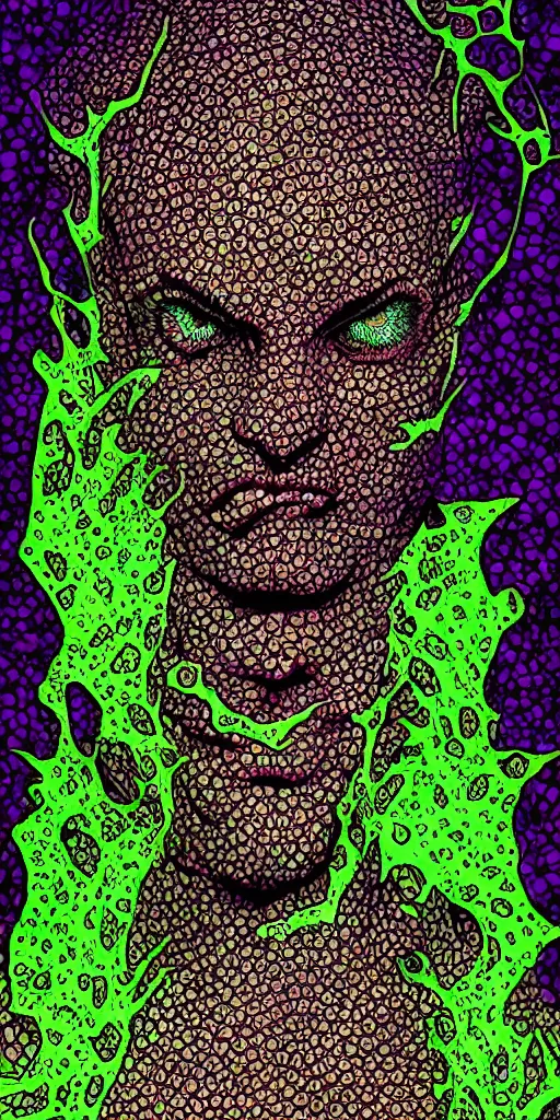 Image similar to cell shaded optical illusion by dan hillier, color work by ethan van sciver