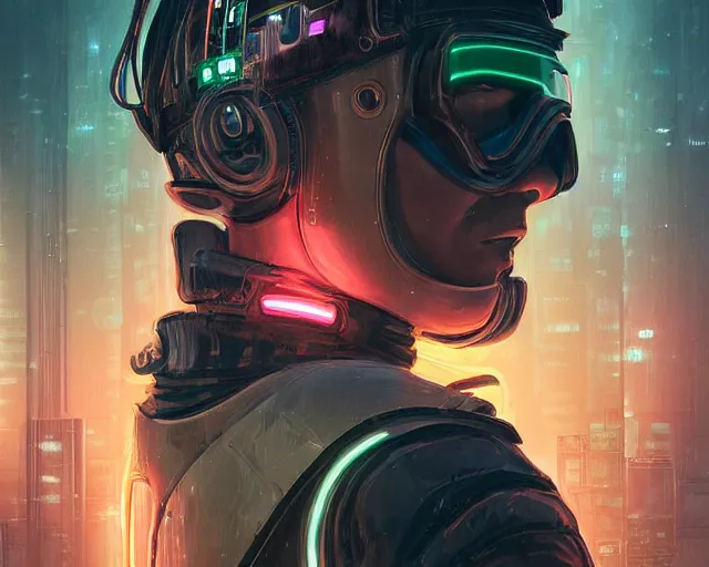 Image similar to detailed portrait neon guard man with short brown hair seen from the back, cyberpunk futuristic, reflective puffer jacket, black leggings, decorated with traditional ornaments in front of a dystopian crowd with piles of garbage perfect face, fine details, realistic shaded, fine - face, pretty face by rossdraws