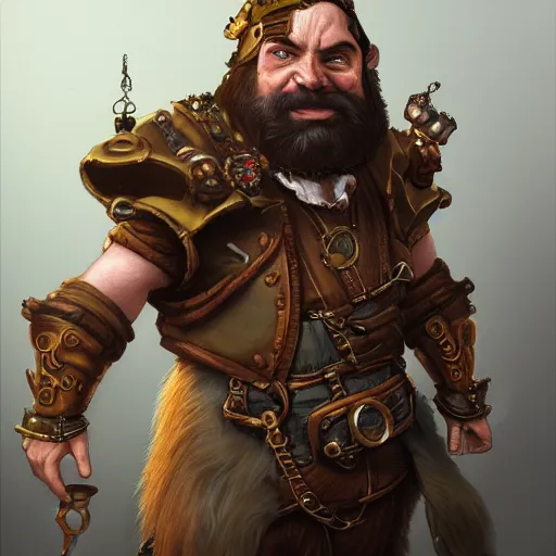 Prompt: a portrait painting of baradin the steampunk dwarf engineer from vermintide, highly detailed, fantasy, artstation, 8 k