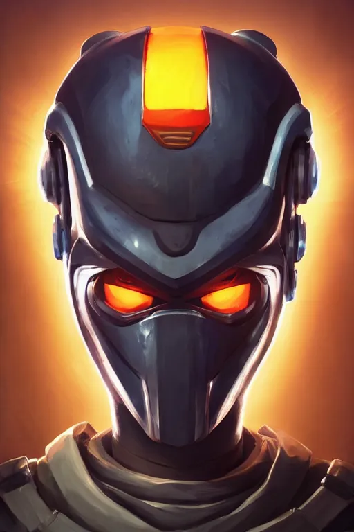 Image similar to epic mask helmet robot ninja portrait stylized as fornite style game design fanart by concept artist gervasio canda, behance hd by jesper ejsing, by rhads, makoto shinkai and lois van baarle, ilya kuvshinov, rossdraws global illumination radiating a glowing aura global illumination ray tracing hdr render in unreal engine 5