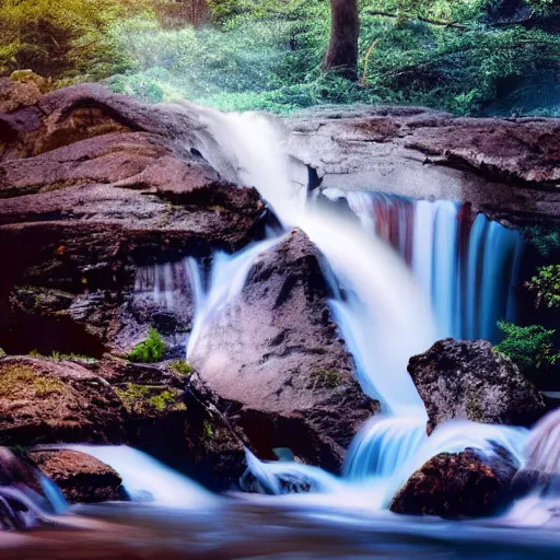 Image similar to spectacular waterfalls, winning award photo. canon rf 8 5 mm, 4 k. very detailed, unreal engine