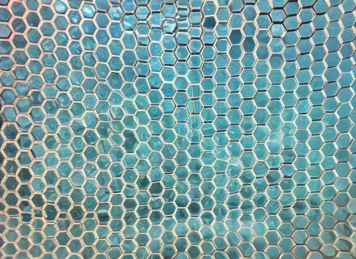 Prompt: tessellating hexagonal grid of aquariums