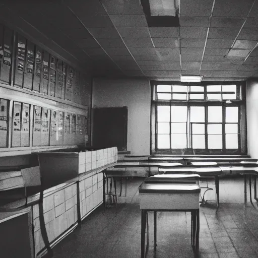 Image similar to photo of a creepy school