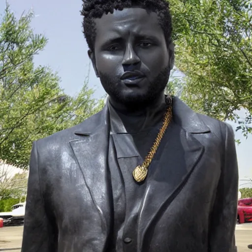 Prompt: Statue of Abel Tesfaye