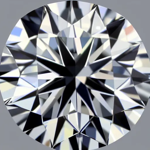 Image similar to a large, shining diamond. It is cut perfectly and reflects the light in a million different ways. All around the diamond are smaller diamonds, all different sizes and shapes. They are all arranged in a symmetrical pattern. The background is a deep black, making the diamonds stand out even more. To the left of the diamond is a man, wearing a suit made of the same material as the diamonds. He is smiling and holding out his hand, as if offering the diamond to the viewer. To the right of the diamond is a woman, also wearing a suit made of diamonds. She has her arms crossed and a look of disdain on her face.