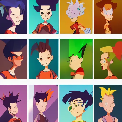 Image similar to face icon stylized minimalist rugrats, loftis, cory behance hd by jesper ejsing, by rhads, makoto shinkai and lois van baarle, ilya kuvshinov, rossdraws global illumination