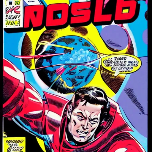 Prompt: elon musk eating a planet by jack kirby, new gods comic book cover