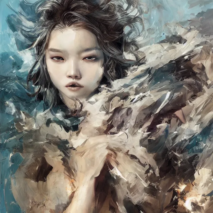 Image similar to art by xin xiang and james paick