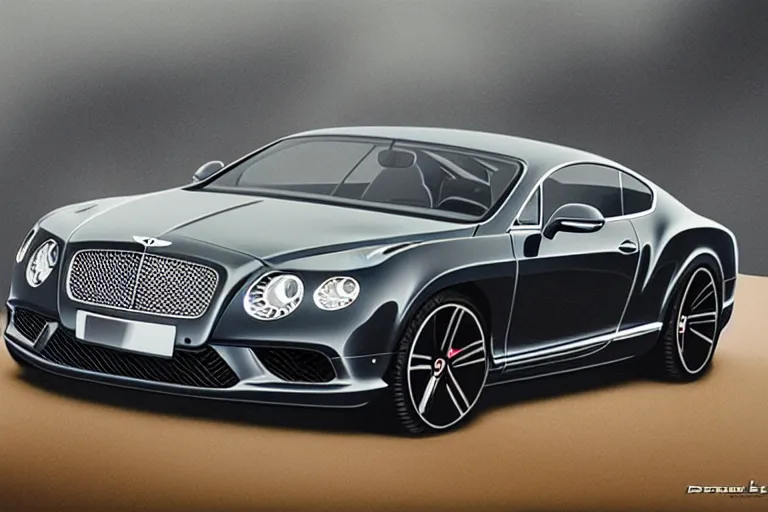 Image similar to Bentley Continental GT drawing with black helium handle