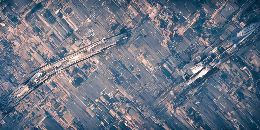 Prompt: cinematic street shot of a antigravity future flying city saint petersburg on earth orbit, telephoto, anamorphic cinematography, beautiful composition, color theory, leading lines, photorealistic, moody volumetric lighting