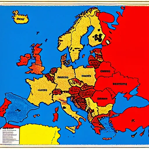 Image similar to map of europe with USSR highlighted, 1945