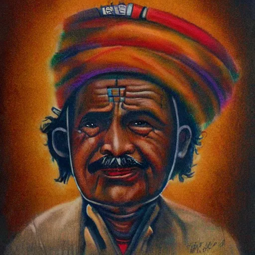 Prompt: nepalese einstein portrait