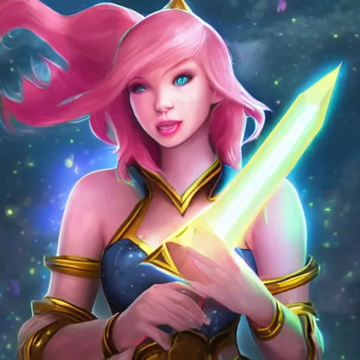 Image similar to a photograph of lux from league of legends