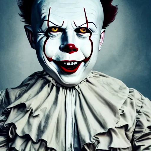Prompt: Elon Musk as pennywise from the movie IT, grungy, unkept hair, glowing eyes, modelsociety, radiant skin, huge anime eyes, RTX on, perfect face, directed gaze, intricate, Sony a7R IV, symmetric balance, polarizing filter, Photolab, Lightroom, 4K, Dolby Vision, Photography Award