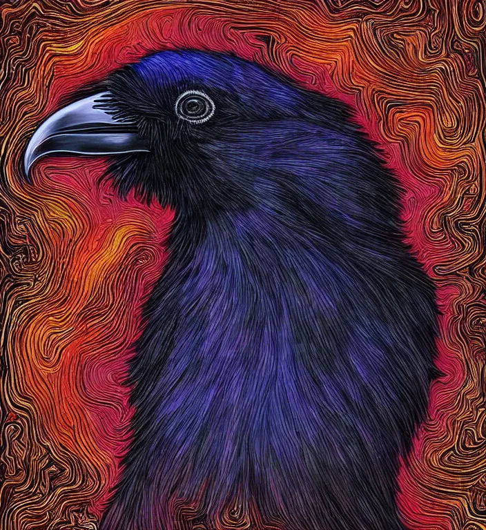 Prompt: artistic form coming into being as two elements are successfully fused, epic professional digital art, extreme detail, wow, wow, wow., raven bird.