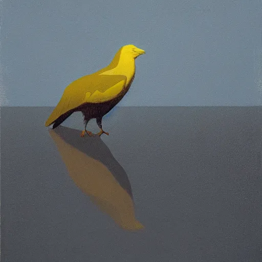 Prompt: a yellow crow by tim eitel