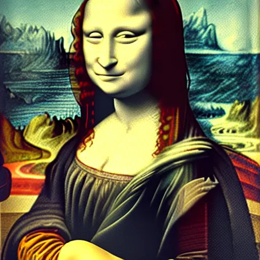 Prompt: mona lisa painted by pablo picasso