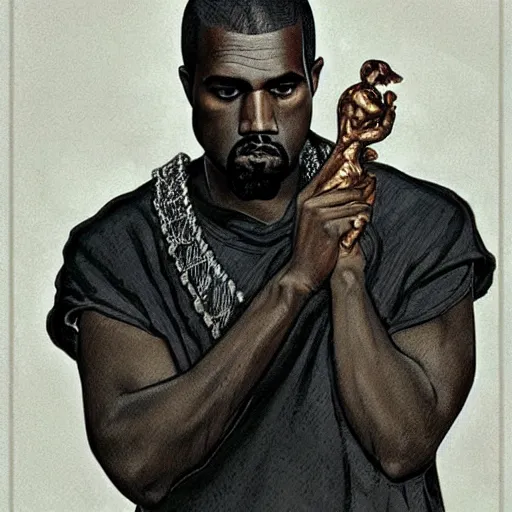 Prompt: amazing lifelike award winning pencil illustration of Kanye West as an demon trending on art station artgerm Greg rutkowski alphonse mucha j.c. Leyendecker cinematic