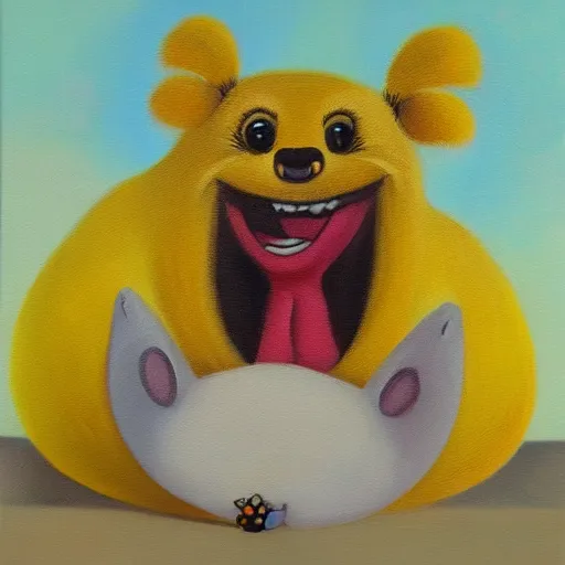 Prompt: sonichu, oil painting