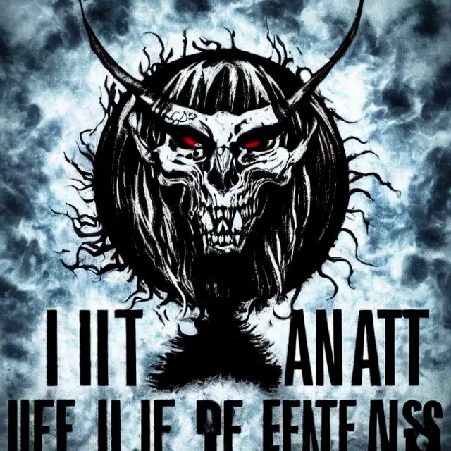 Image similar to I am anti life, the Beast of Judgement, the Darkness at the end of everything