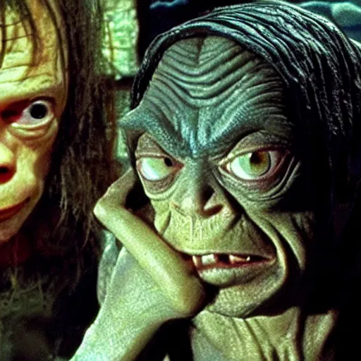 Image similar to gollum pulp fiction movie