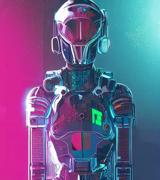 Image similar to cyborg woman with a hologram for a head, techwear, dead space, visible face, Industrial Scifi, detailed illustration, character portrait, by Martin Grip and Moebius