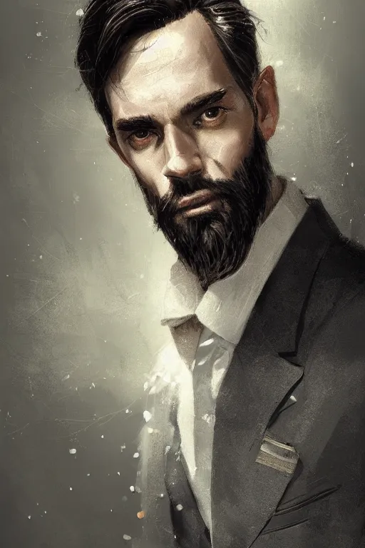 Prompt: centered detailed long shot character concept of a distinguished gentleman with a salt and pepper goatee, realistic character concept, elegant proportions, vibrant colours, elegant pose, fantasy, illustration, slender symmetrical face and body, artstation, cinematic lighting, hyperdetailed, cgsociety, 8k Resolution, high resolution, Charlie Bowater, Tom Bagshaw, Tom Richmond, insanely detailed and intricate, beautiful, elegant, golden ratio, royal insignia in background