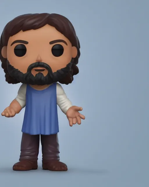 Prompt: full body 3d render of Jesus as a funko pop, studio lighting, white background, blender, trending on artstation, 8k, highly detailed